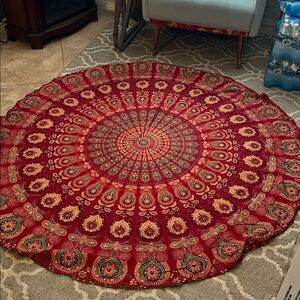 Red Mandala Tapestry